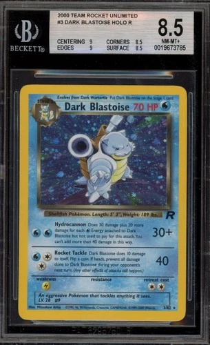 Pokemon Dark Blastoise Team Rocket Unlimited Holo Rare #3 BGS 8.5