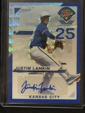 Justin Lamkin  2025 Prospect Edition Prospect Ticket Auto Blue Wave #1/75 Royals