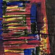 4x4in Original Abstract Acrylic Handmade Painting Wall Art Modern Contemporary 