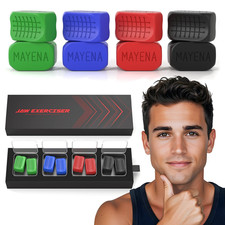 Jaw Exerciser for Men  Women  4 Resistance Levels Silicone Jawline Shaper Set