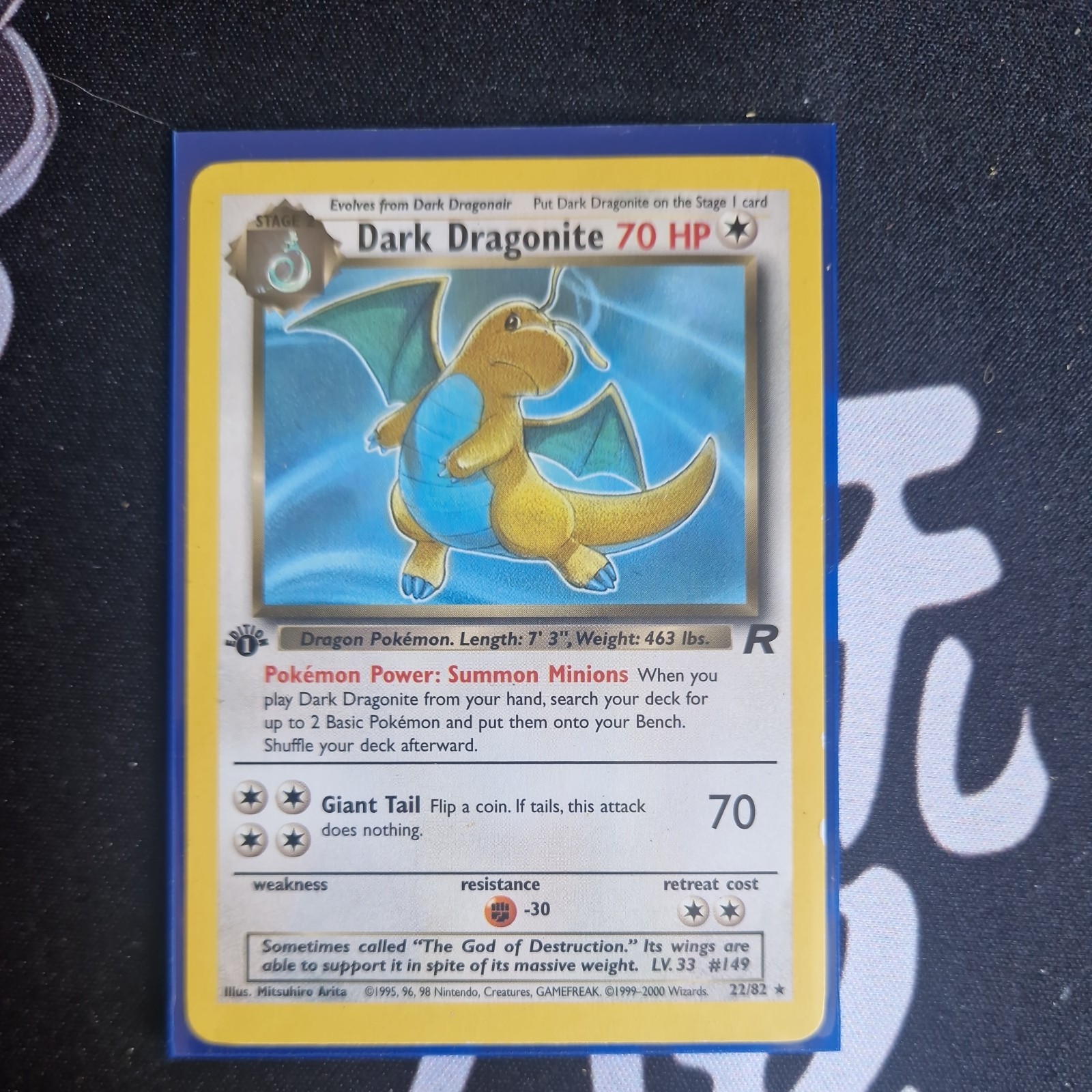 Pokemon card Dark Dragonite first edition Team Rocket 22/82 non-holo
