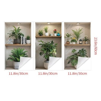 PVC 3D Green Plant Wall Stickers Removable for Wall Decoration For Home Use