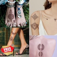 PPVWEY 10 Sheets Brown Henna Tattoos Body Art Stickers Women