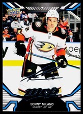 2022-23 Upper Deck MVP Blue Script Sonny Milano #75 Anaheim Ducks
