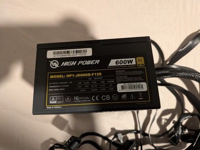 High Power HP1-J600GD-F12S 80 Plus Gold 600W Power Supply 