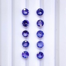 12 Pcs Natural Tanzanite 3.5mm Round Cut Dazzling Vibrant Blue Loose Gemstones