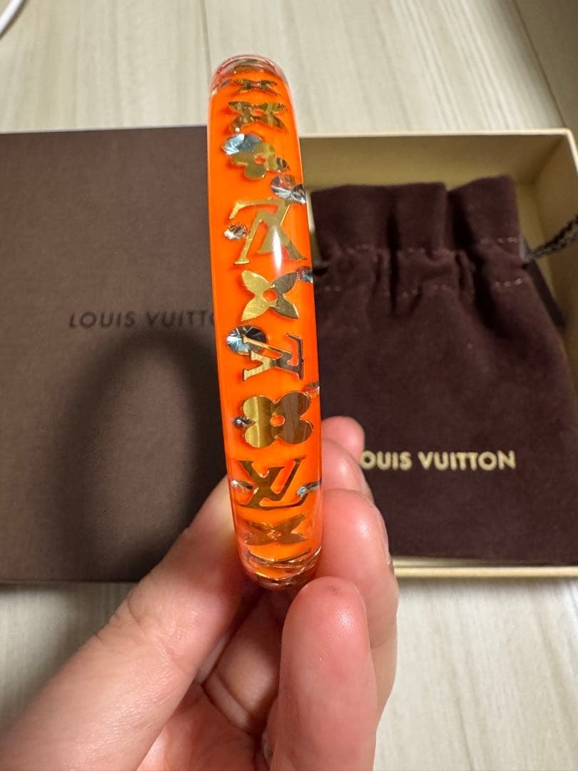 Authentic Louis Vuitton Inclusion Bangle Bracelet Orange Monogram