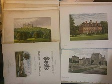 Job Lot Victorian Country Houses Chromolithograph Prints F.O Morris 1872 Antique