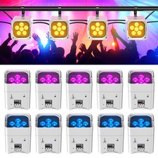 UKING 10pcs 108W RGBWA UV Wireless Par Light Battery DMX Stage Party DJ Lights