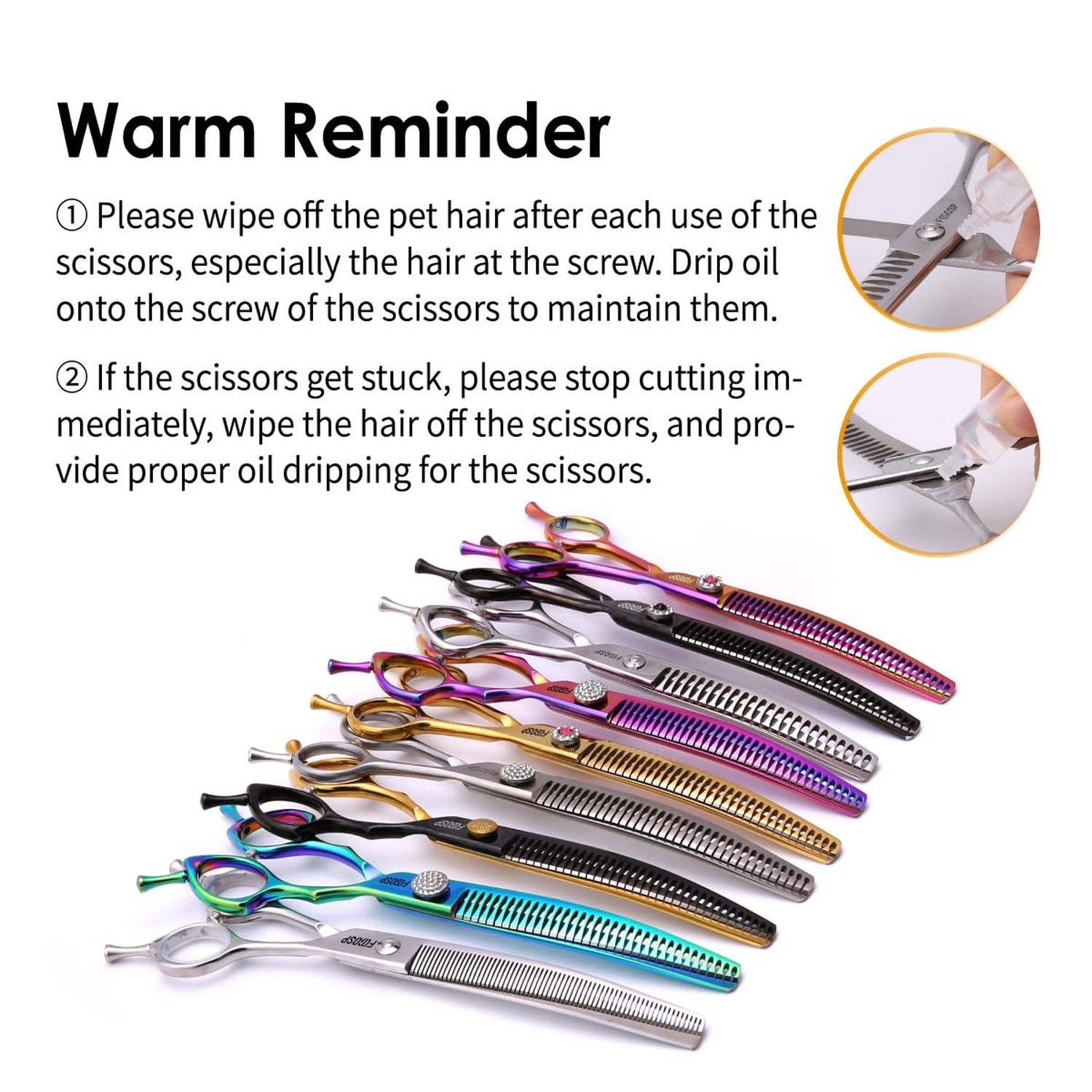 Curved Thinning Shears for Dogs 7.5'' Professional Blender Thinning Shears fo...
