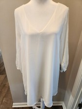 Lulus Shift Dress White cocktail ,Long Cut Out Sleeves NWT sz M 