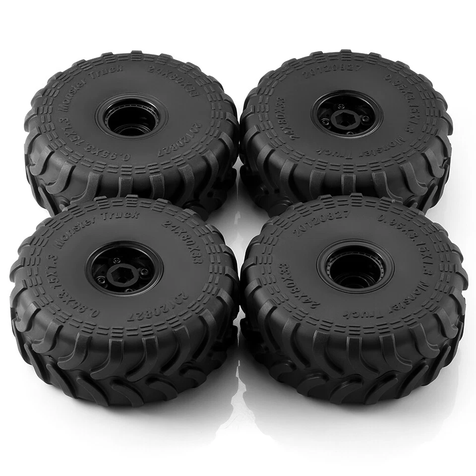 AXSPEED 80mm Monstertruck Felge Reifensat für RC Axial SCX24 TRX4m 1/18 1/24 Car - Bild 3 von 4