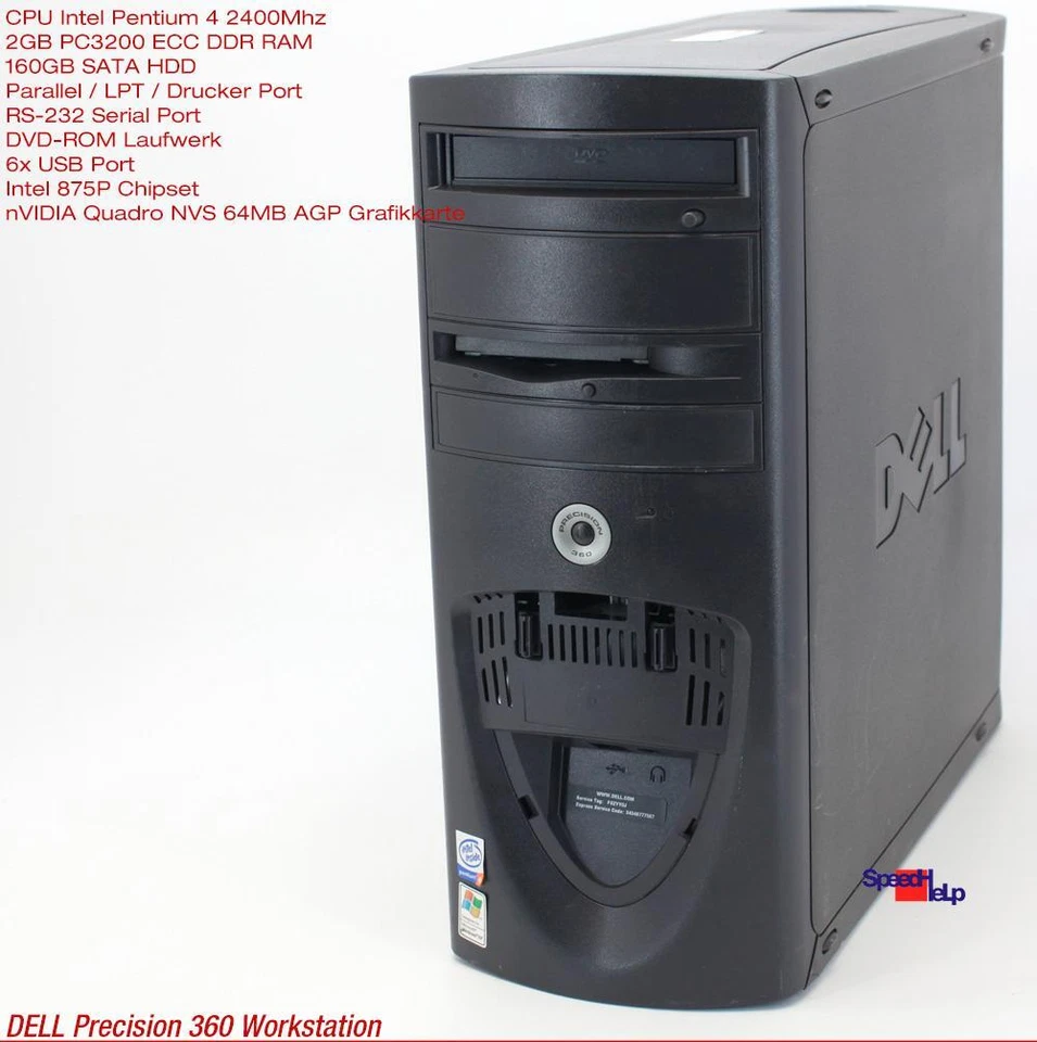 Dell Precision Workstation 360 Ws Pentium 4 2400Mhz Profi Computer Pc 2Gb Ram - Image 2 of 4