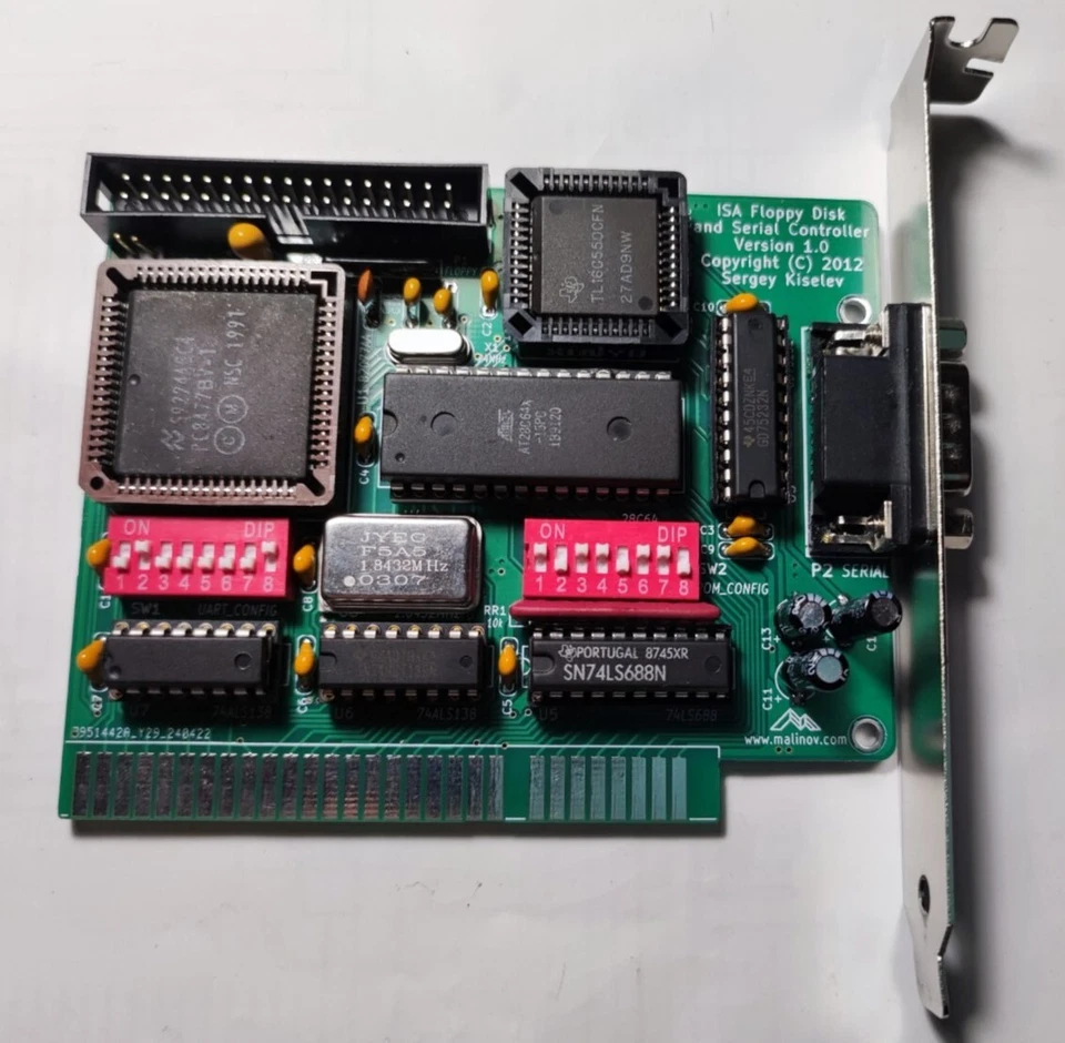 8bit ISA Floppy Disk and Serial Controller by Sergey Kiselev