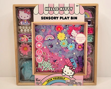 Hello Kitty Sanrio Sensory Play Bin Sand and Rocks In Reusable Wooden Box NEW