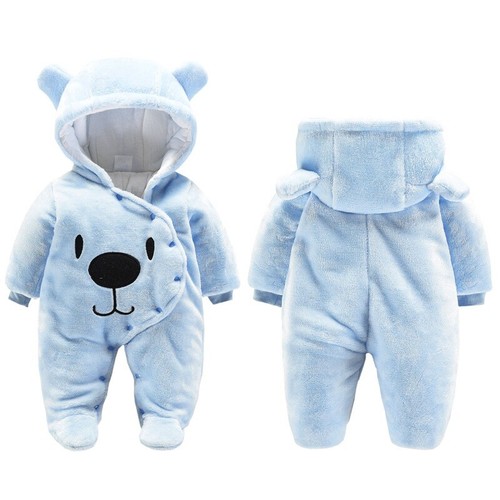 Recién Nacido Bebé Mameluco Mono Niño Niña Niños Oso Body con Capucha Trajes de Invierno - Imagen 11 de 24