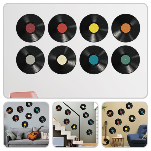 16 Pcs Vinyl Record Stickers Plastic Ornaments Vintage Decore Records - Picture 6 of 12