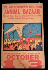 Vtg Neal Walters Poster Corp Circus Bazaar Schenectady NY St. Adalbert's Church