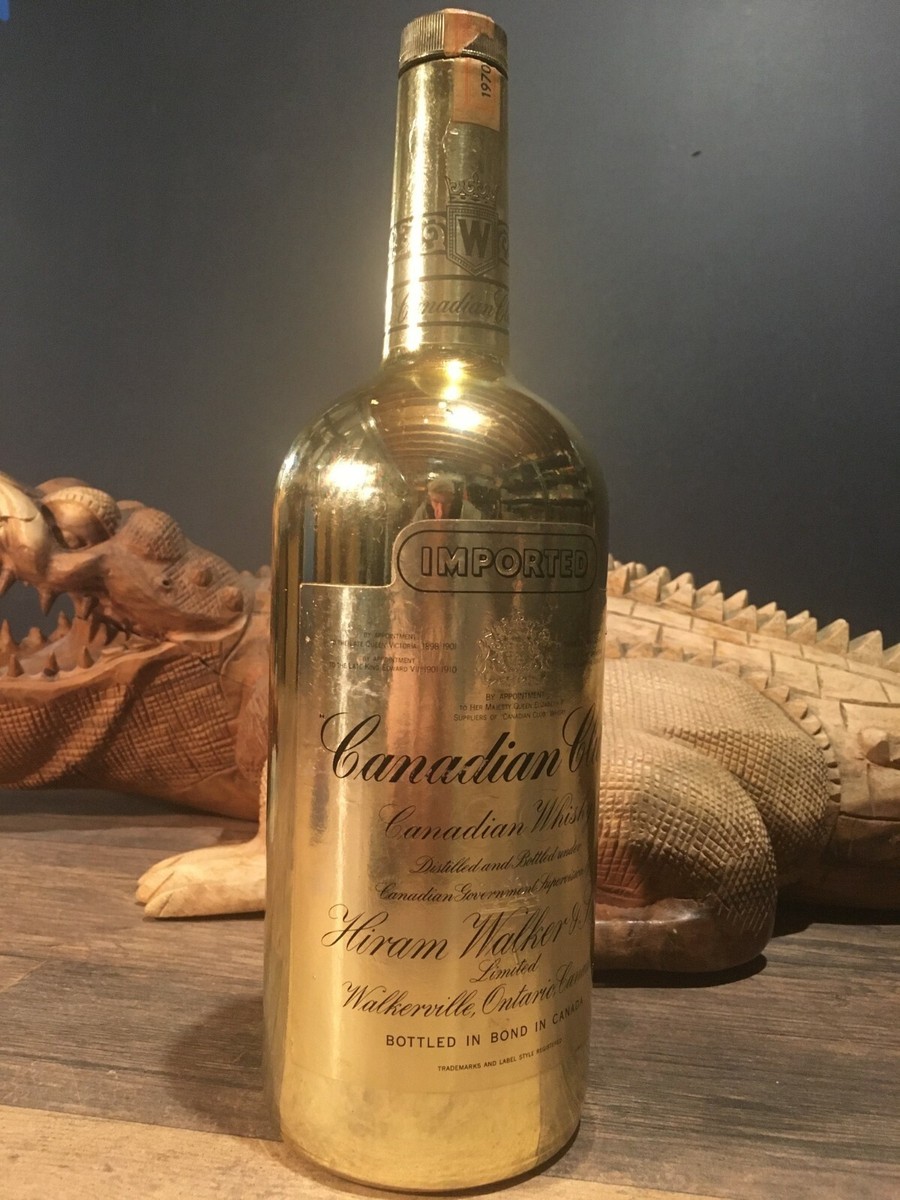 Vintage 1970 1976 Canadian Club Gold Whiskey Bottle Olympics