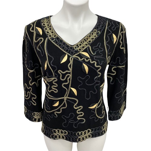 Lauren Michelle Top Blazer Womens Medium Lot Soutache Black Work Office Corpcore - Picture 5 of 12