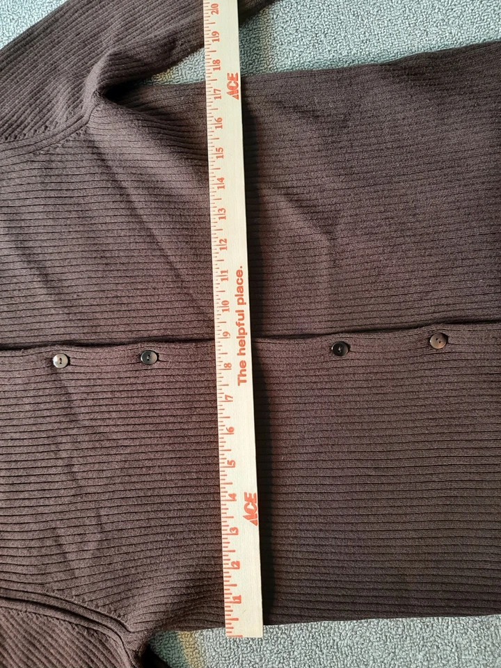 Suéter Easy Spirit Mujer Talla 2 Marrón Pullover Manga Larga Abotonado Foto 3 de 4
