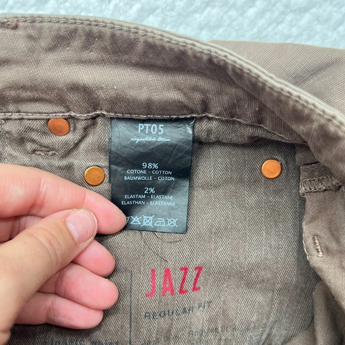 PT05 Pantaloni TORINO Jeans Uomo JAZZ Regular Fit Elasticizzato Marrone Taglia 30x28 - Foto 11 di 17