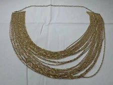 Natasha Multi Strand Gold Tone Layered Multi Chain Long Necklace See Photos