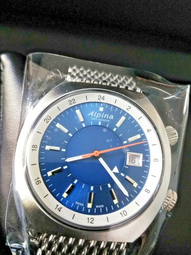 Alpina AL-555LNS4H6B Men's Watch Startimer Pilot Heritage Blue Dial Bracelet - Picture 5 of 12