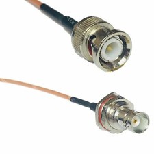 USA-CA RG316 DS BNC MALE to BNC FEMALE BIG BULKHEAD Coaxial RF Pigtail Cable