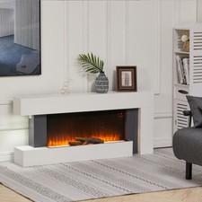 Fireplace & Surrounds Suite Electric Fire Flame Media Entertainment Room Heating