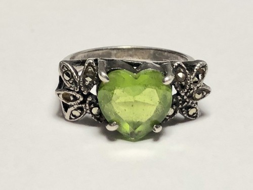 Marvelous Antique Sterling silver heart shaped Ring size 7.75 Rare - Picture 10 of 10