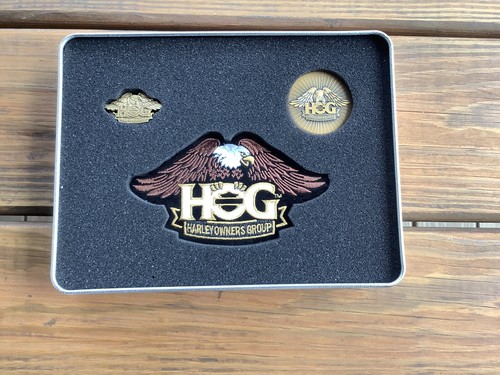 HOG Harley Owners Group Membership Welcome Kit Tin With Patch, Pin And coin - Picture 8 of 9