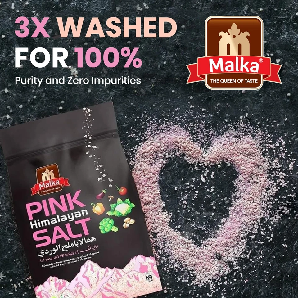 Sal rosa del Himalaya Malka sal de grano súper fina, 4 lb-(Cantidad: bolsas de bolsa de 2 libras) Foto 3 de 4