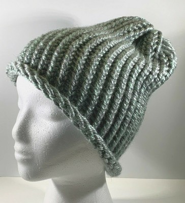 Chunky Knit Green and Gray Beanie Boston B Green Skyline Chunky Knit Winter Hat – Chowdaheadz main image 4