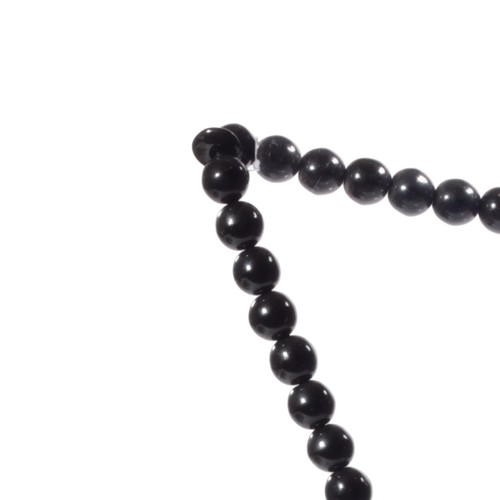 Vintage religious prayer beads element strand black round tube Czech glass beads - Picture 3 of 3