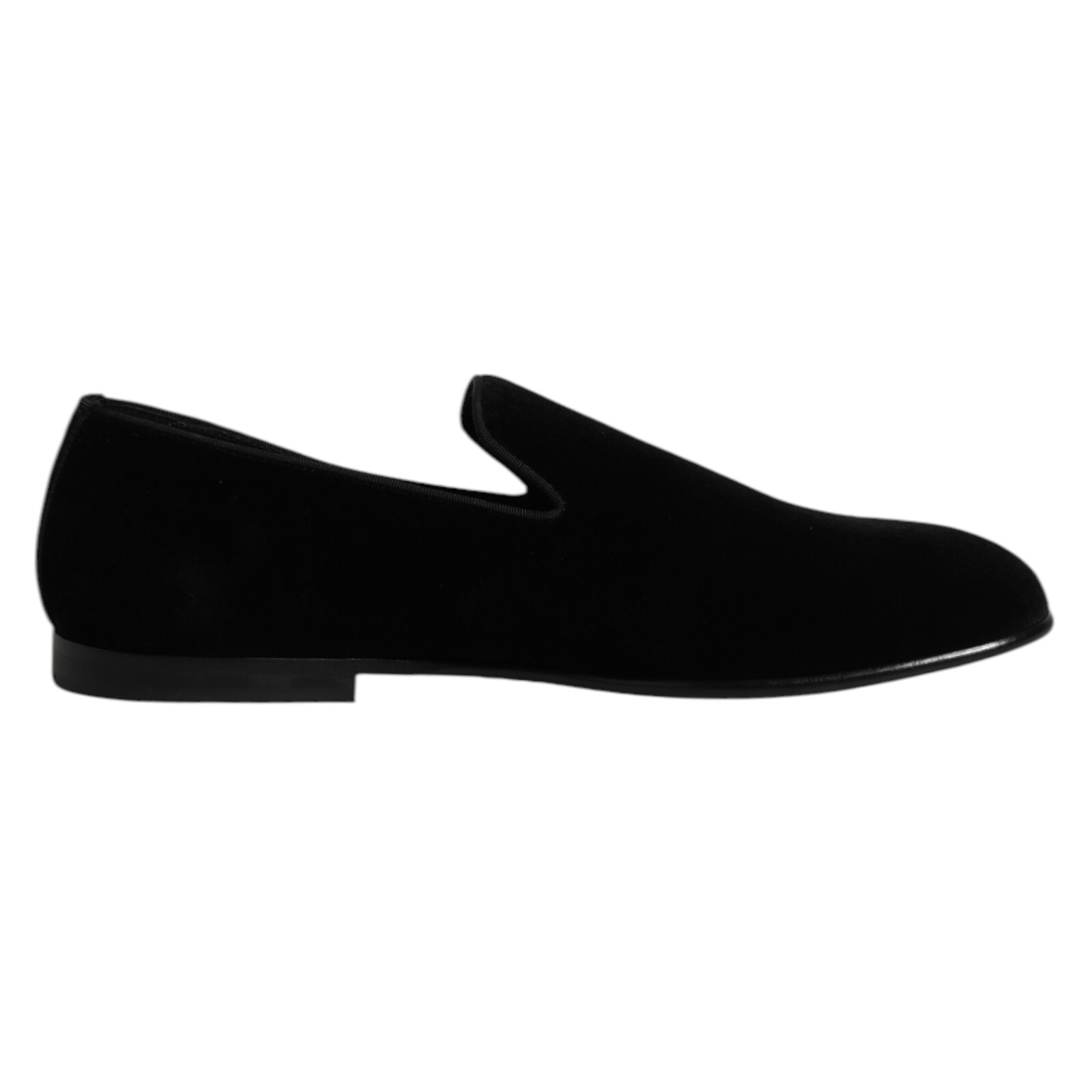 DOLCE & GABBANA Shoes Black Velvet Slip On Loafers Formal Men EU45 / US12 720usd