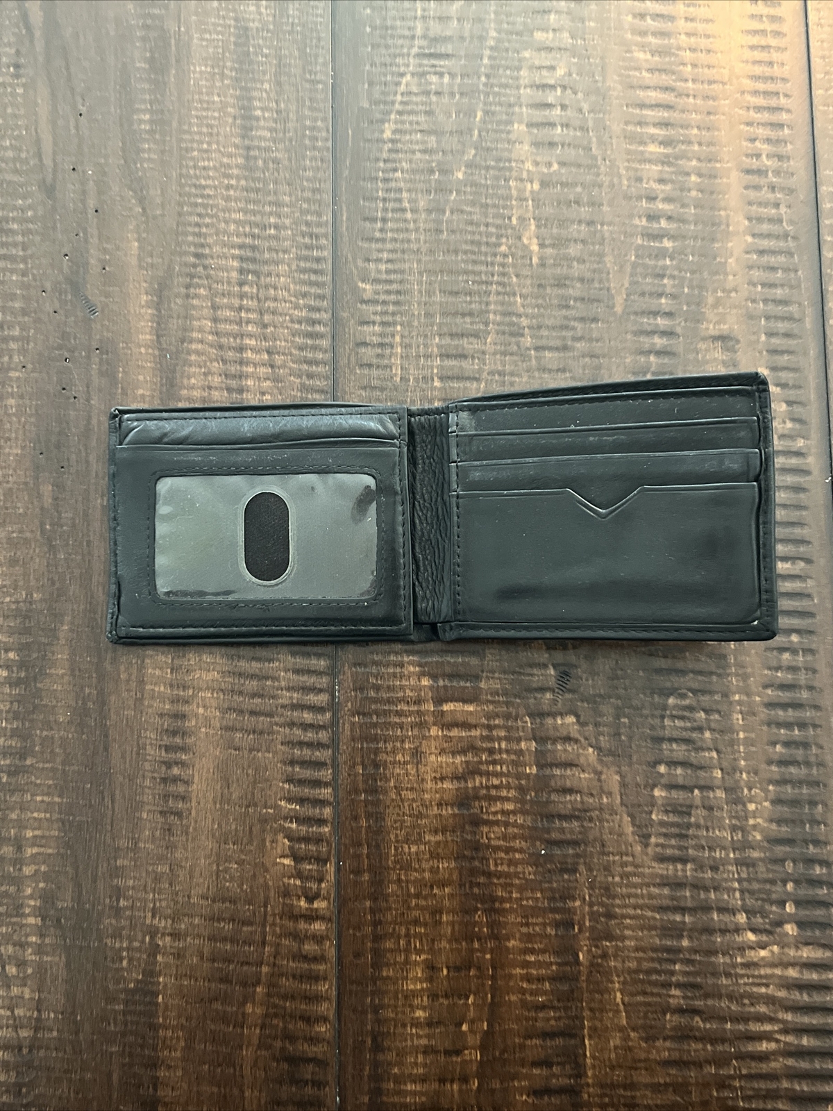 Wilsons Leather men's black leather folding card holder/ wallet Bifold