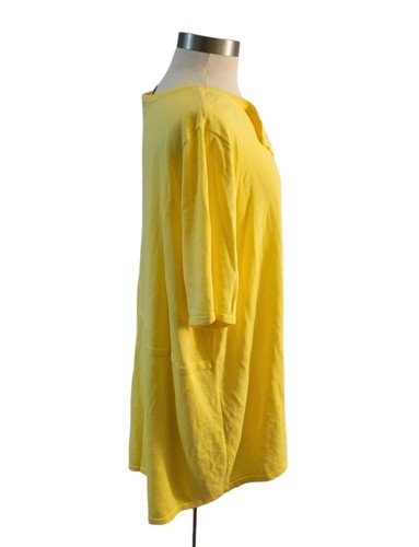 Isaac Mizarahi Live Sweater Plus Size 3X  Yellow Short Sleeve - Picture 2 of 8