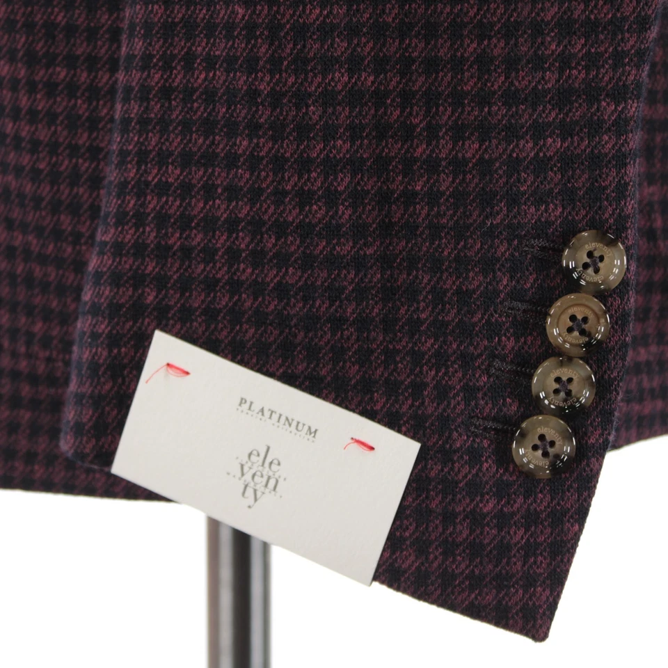 Chaqueta suave Eleventy Platinum nueva con etiquetas mezcla de algodón talla 50 (40R EE. UU.) en rojo y azul Foto 3 de 4