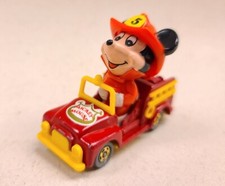 Tomy Diecast Mickey Mouse Red Firetruck Toy Car Firefighter 2.5  Vintage