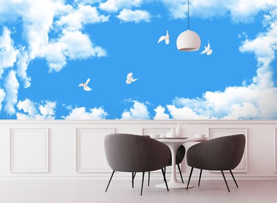 3D Sky Cloud Bird G1442 Wallpaper Wall Murals Removable Self-adhesive Honey