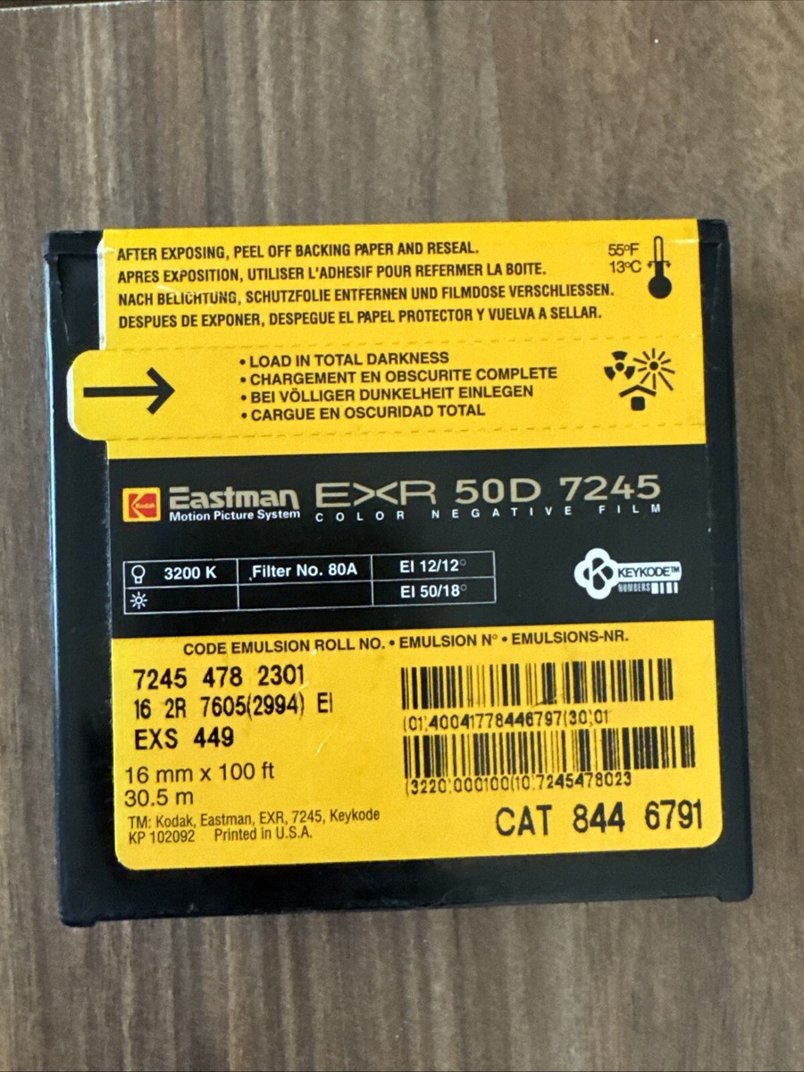Kodak Eastman EXR 50D / 7245 Color Negative 16mm Film 100ft