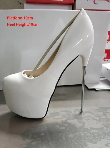Women Super High Heels 19/22cm Pumps Metal Heel Platform Stilettos Party Shoes - Picture 18 of 36