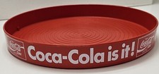 GERMAN  ROUND Trink COCA-COLA Is It! PLASTIC TRAY  11 1/4"  & 1 1/4" DEEP Coke
