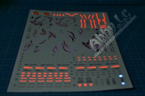 for MG 1/100 Astray Red Frame Kai HiRM Style Fluorescence Water Decal Sticker - Picture 2 of 3
