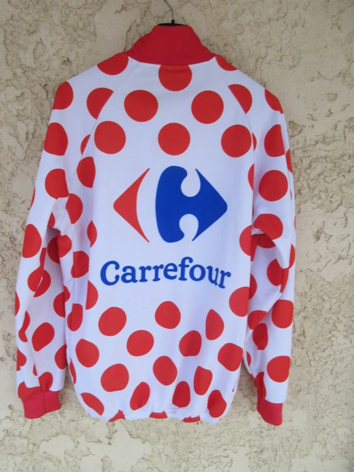 Veste cycliste à pois rouge meilleur grimpeur Tour jacket giacca felpa M - Photo 3/3