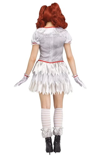Woman's Carnevil Clown IT inspired DRESS ONLY Halloween Costume 12/14 Large - Picture 3 of 8
