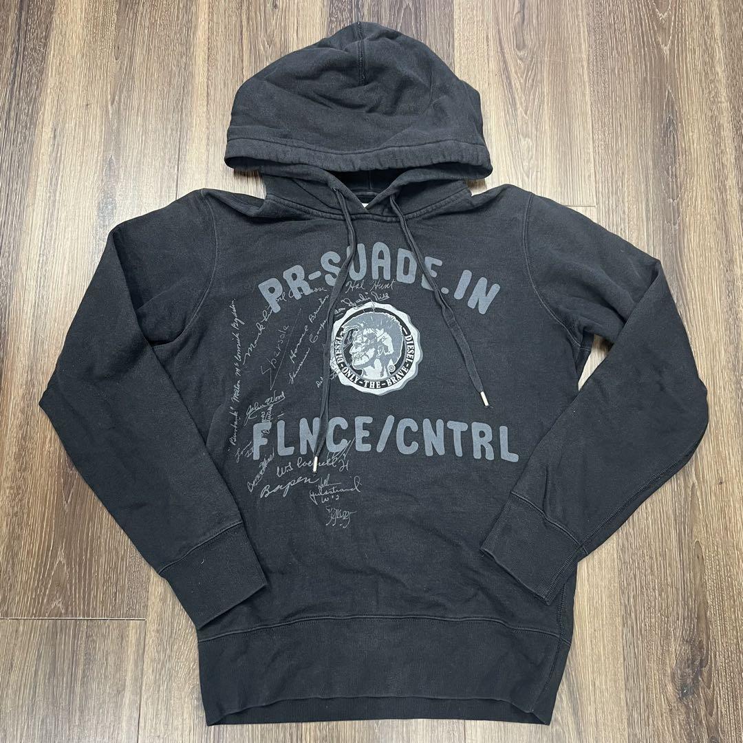 Diesel Men L O Old Tag Y2K Archive Print Sweatshirt Hoodie