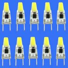 10pcs G8 G8.5 Led Bulb Puck Light COB LED Cabinet Lamp 110V 120V Warm White H