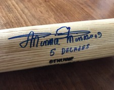 Minnie Minoso Autographed Baseball Bat #9  Inscriptions “5 Decades”